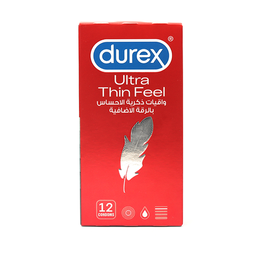 Durex Ultra Thin Feel Condoms – 12 Pack | Extra Thin for Enhanced Sensation