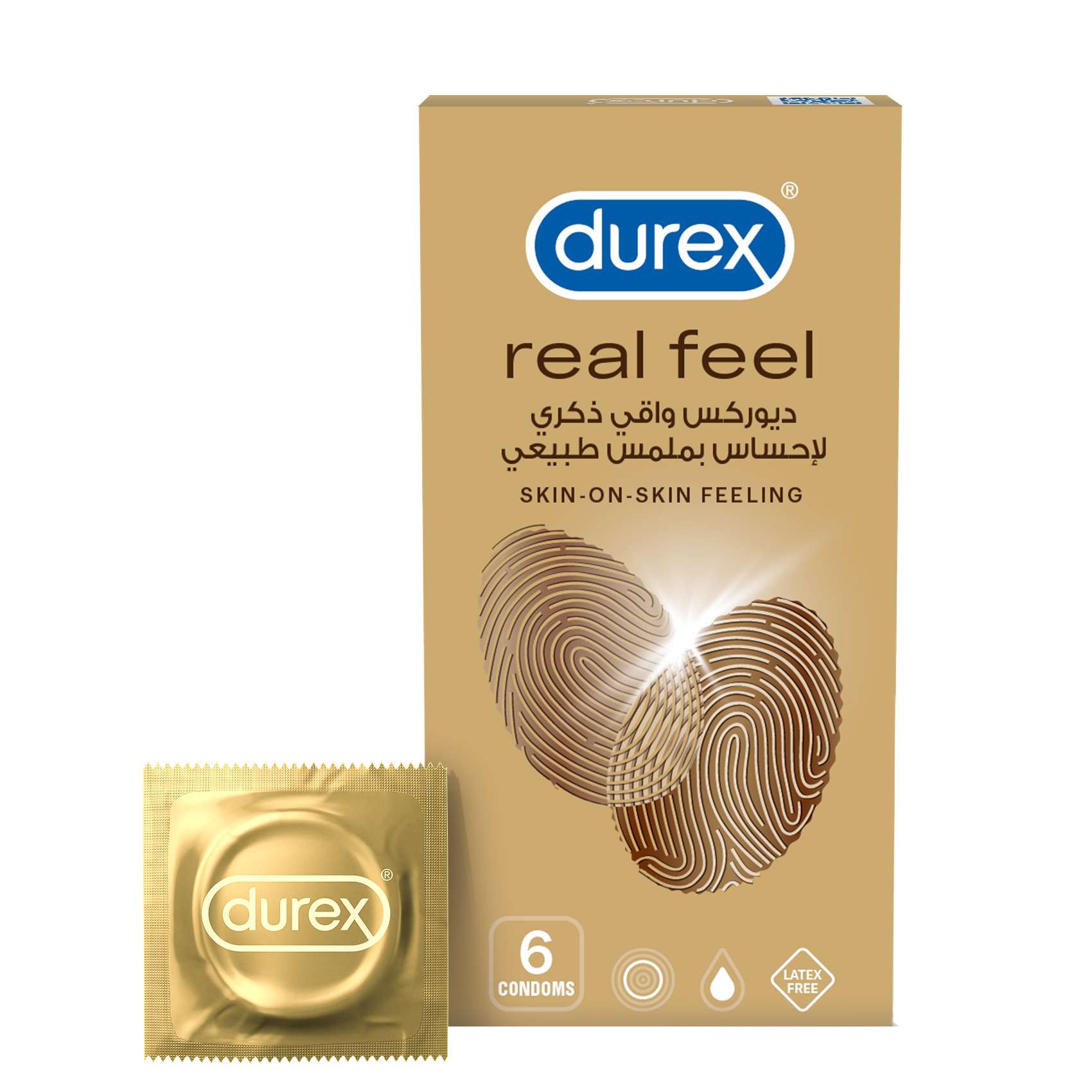 Durex Real Feel Condoms – 6 Pcs | Natural Skin-on-Skin Sensation