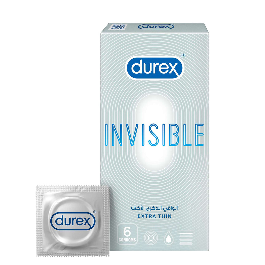 Durex Invisible Ultra Thin Condoms (6 Pack) – Maximum Sensitivity, Ultra-Thin Design