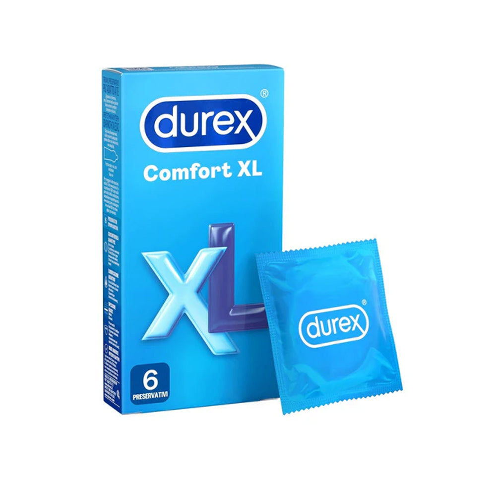 Durex Comfort XL Condoms – 6 Pack | Larger Fit for Greater Comfort and Pleasure