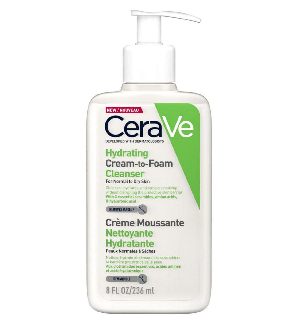 CeraVe Hydrating Cream-to-Foam Cleanser for Normal to Dry Skin (236ml)