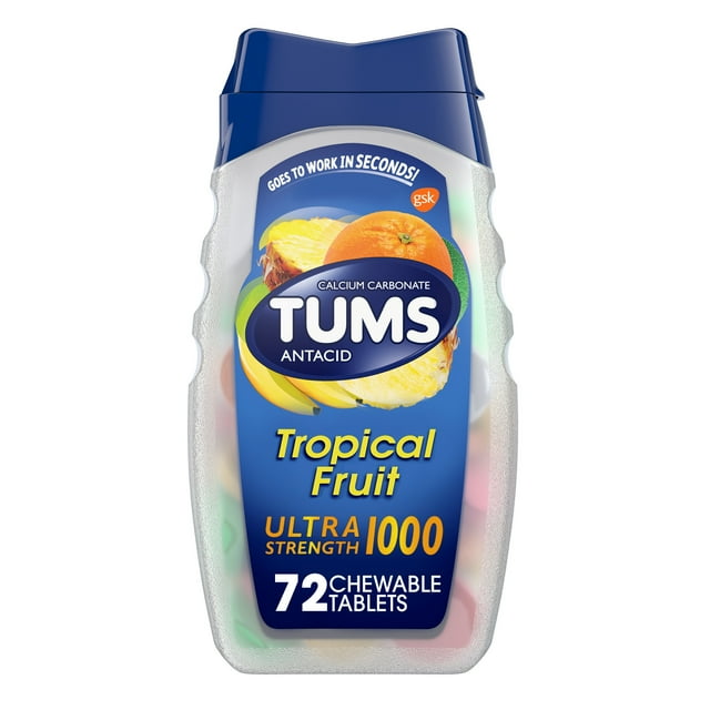 Tums Ultra, Assorted Tropical Fruit, 72 Count