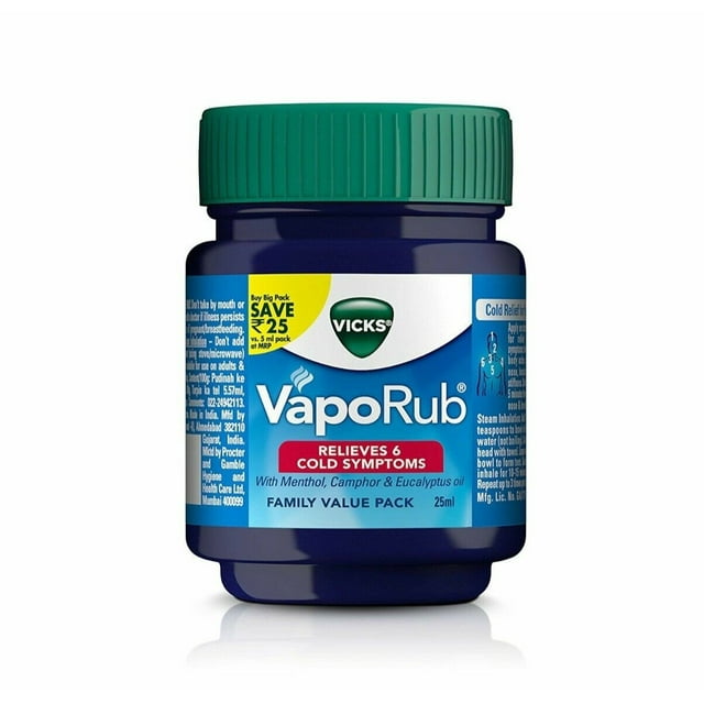 Vicks VapoRub Relief From Headache, Cough, Cold, Flu, Blocked Nose | 25g &amp; 50g