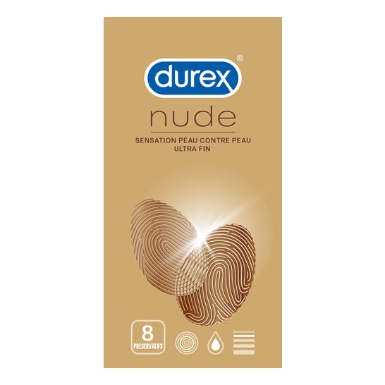 Durex Nude Non-Latex Condoms – 8 Pack | Ultra-Thin for Natural Skin-on-Skin Sensation