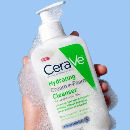 CeraVe Hydrating Cream-to-Foam Cleanser for Normal to Dry Skin (236ml)