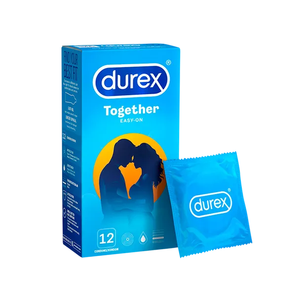 Durex Together Condoms – 12 Pack | Classic Design for Intimate Connection