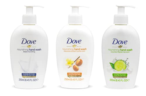 Dove, Nourishing Hand Wash Variety of 3 (Deeply Nourishing, Shea Butter &amp; Warm Vanilla, Cucumber &amp; Green Tea) - 250 ML