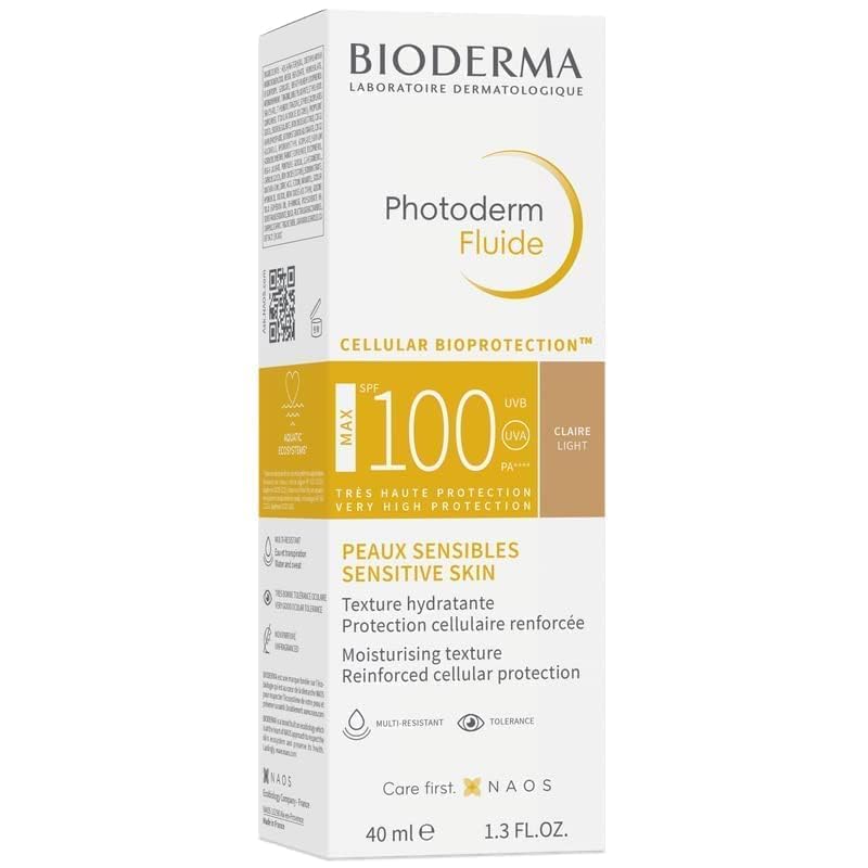 Bioderma Photoderm Fluide MAX SPF100 Natural Invisible, The maximum sensory protection Extreme conditions Sensitive skin - 40ml